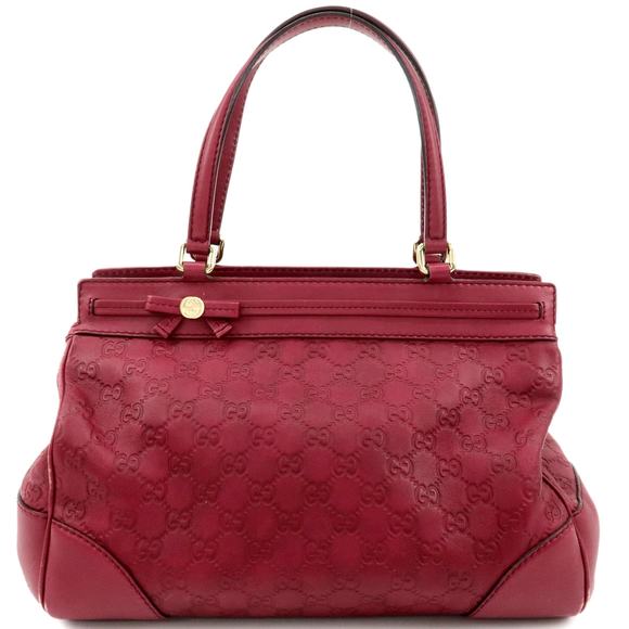 Gucci Bordeaux Reddish-Purple Hue Leather Shoulder Bag - Picture 2 of 15